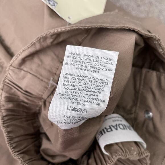 Wide Leg Utility Pants Size Medium Poplin High Rise Drawstring Lagenlook Baggy - Picture 8 of 13